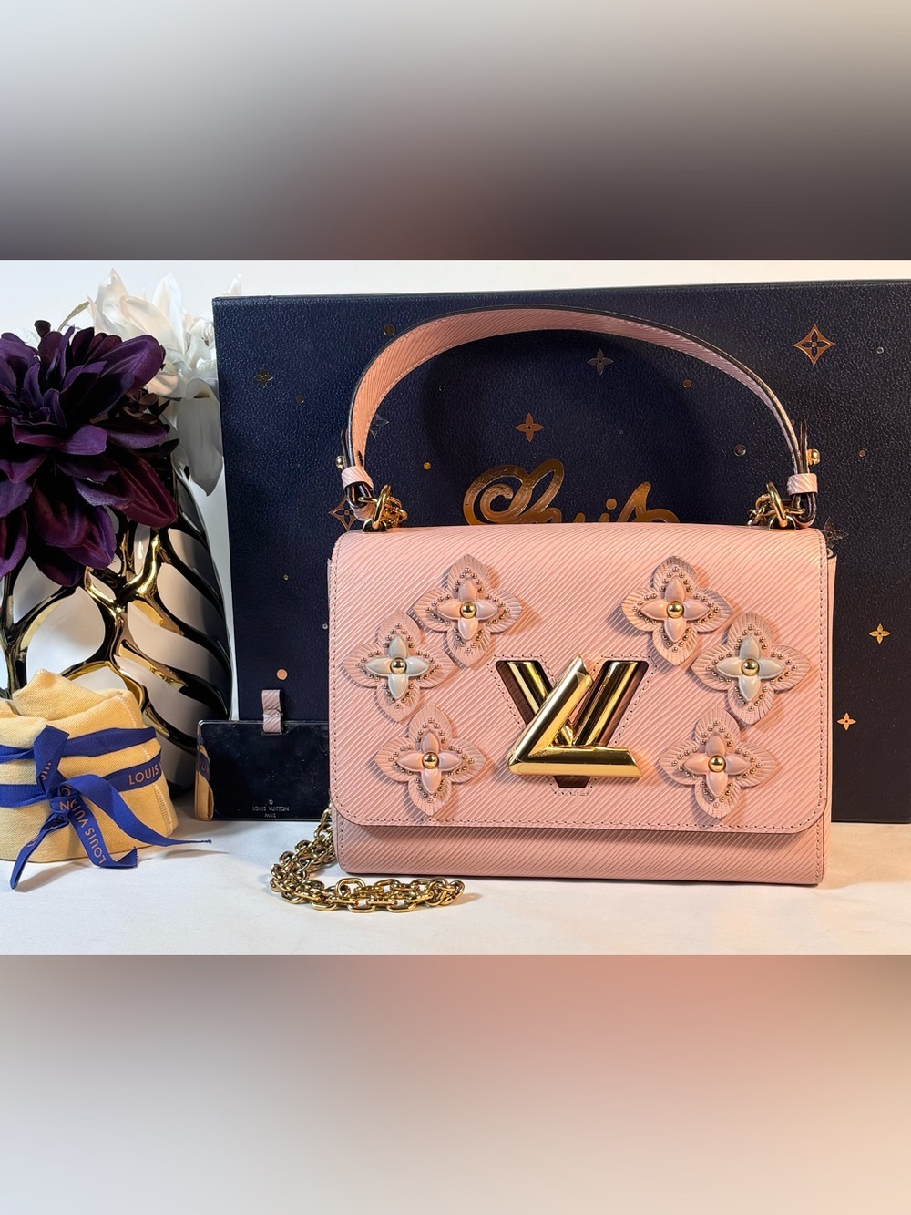 Wow! Louis Vuitton Stunning Twist Mm Epi Couture’s Pink Flower